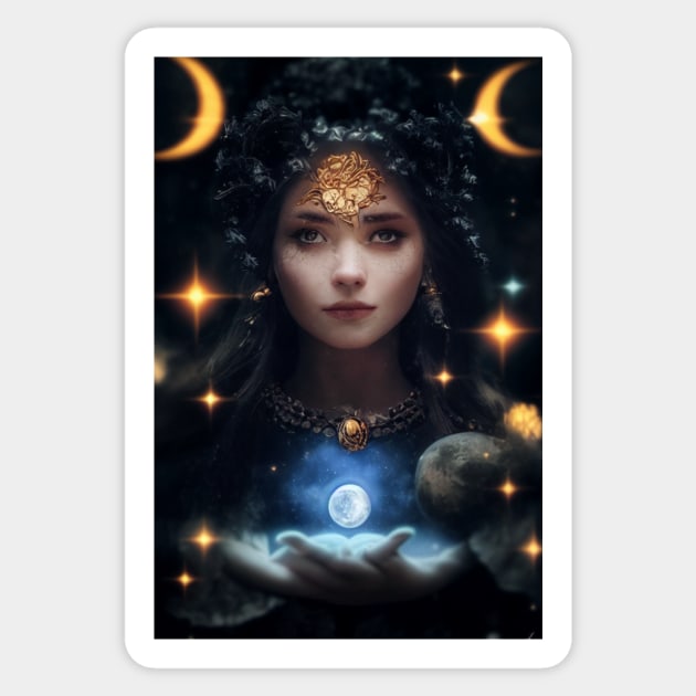 Moon Goddess Sticker by Bam-the-25th